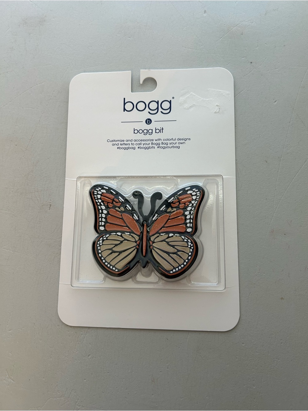 Butterfly Bogg Bag Bit - Orange and Cream
